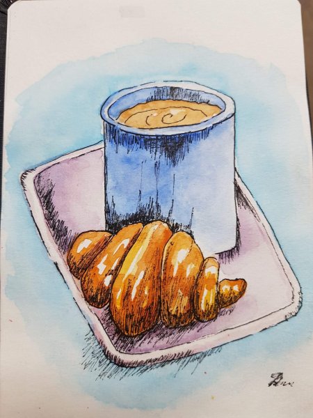 Скетчинг круассан