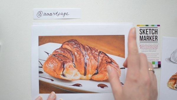 Скетчинг круассан