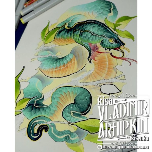 Змея маркерами