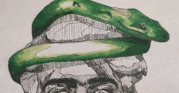 Змея рисунок маркерами