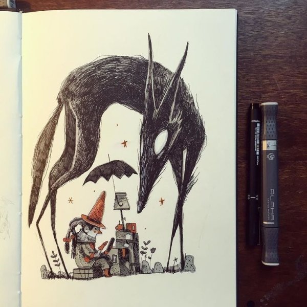 Странные рисунки для скетчбука