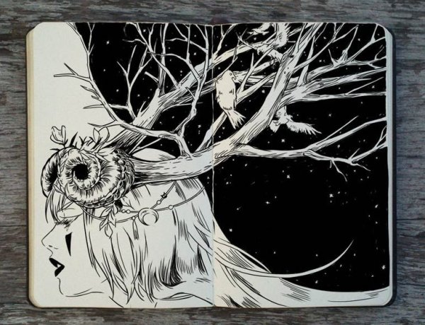 Идеи для рисунков тушью