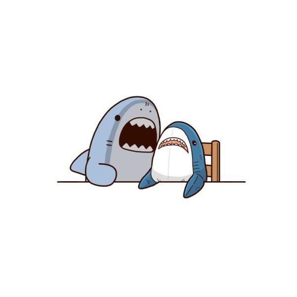 Акула из Икеи нарисованная