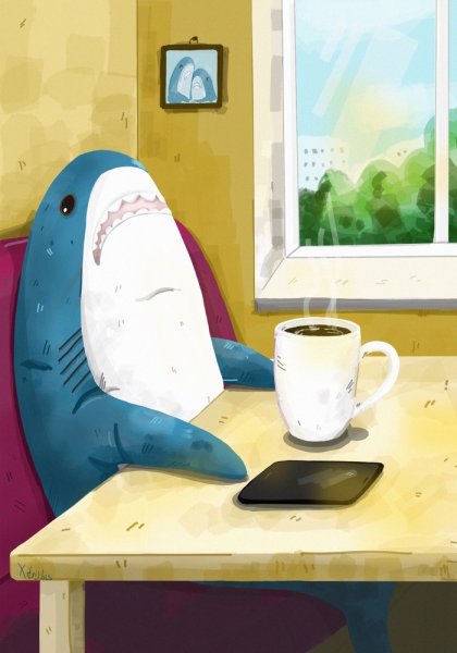 Акула из Икеи рисунок