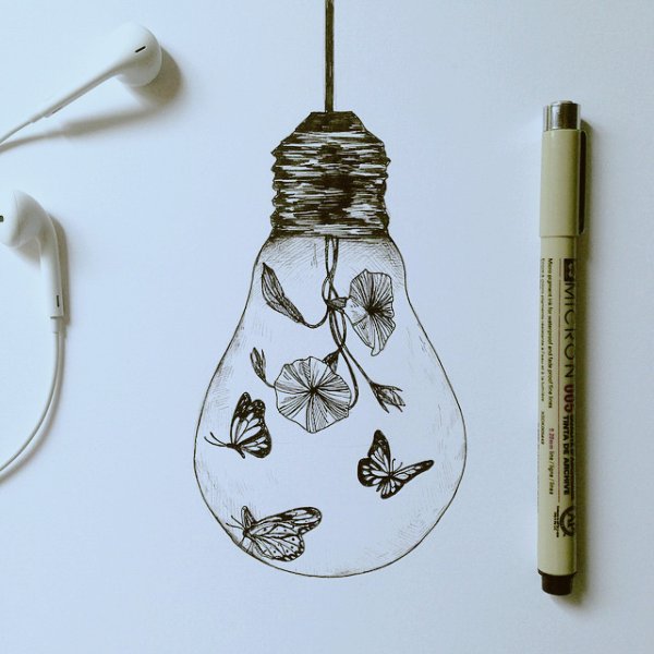 Лампочка маркерами