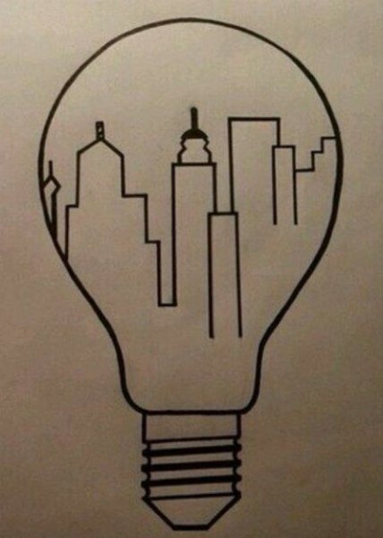 Лампочка для срисовки в скетчбук