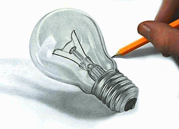 Лампа накаливания карандашом