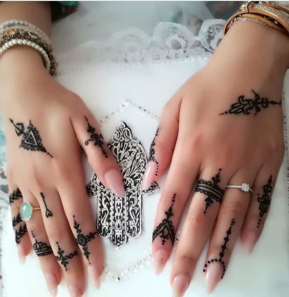 Мехенди на пальцах