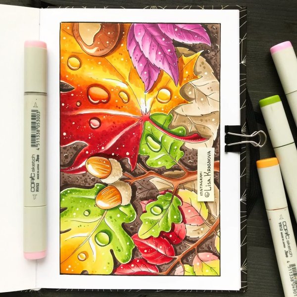 Лиза Краснова осенний скетч