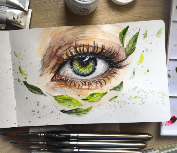 Глаз скетч маркерами