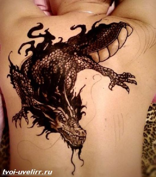 Мехенди на спине дракон