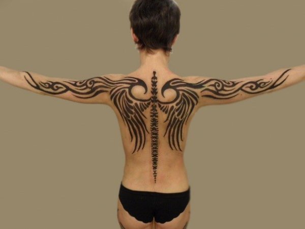 Тату хной на спине для мужчин