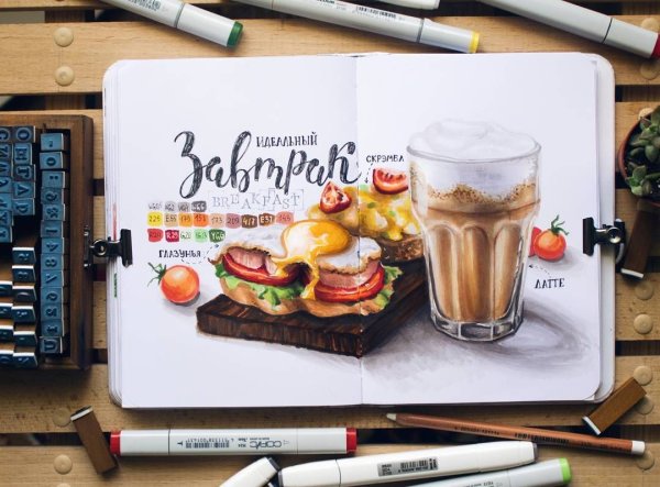 Скетчинг завтрак