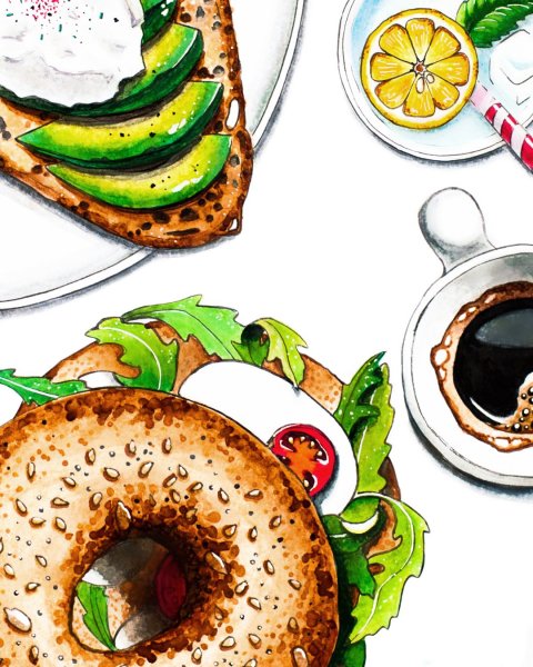 Скетчинг завтрак