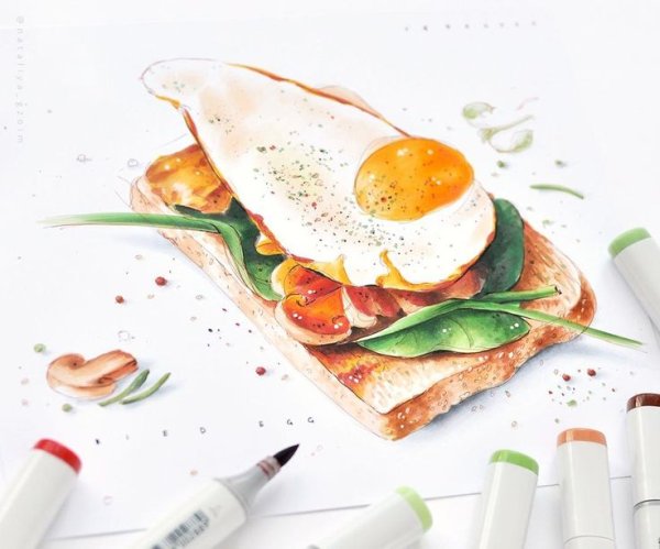 Фуд иллюстрация акварелью