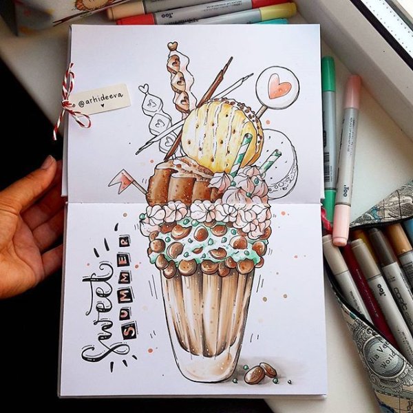 Мороженки скетчи маркерами