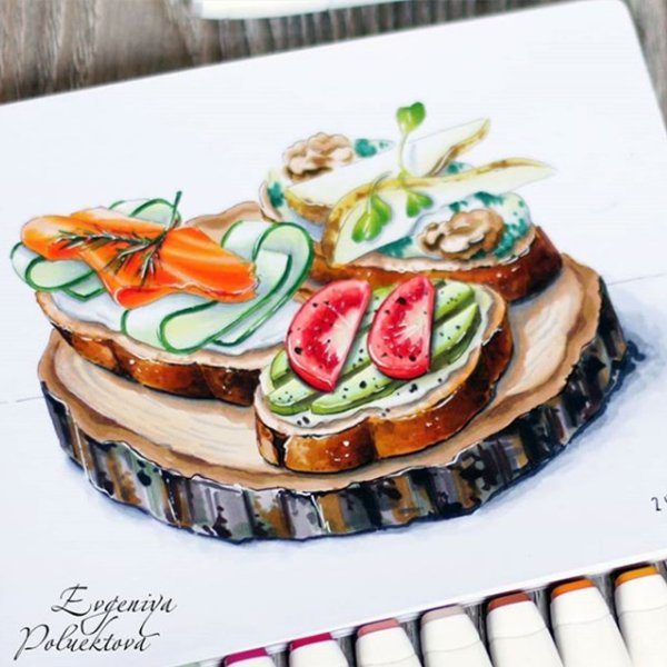 Бутерброд маркерами