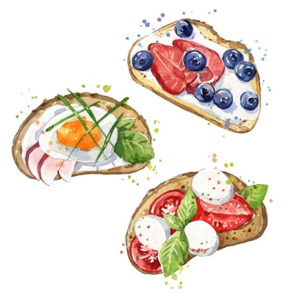 Закуски акварель