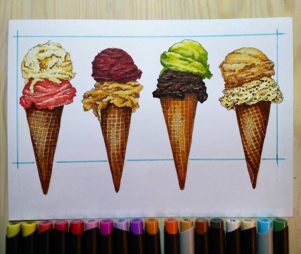 Срисовка мороженого