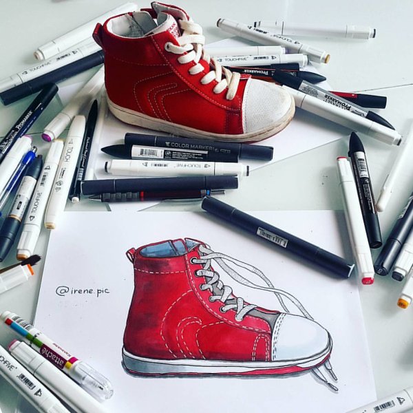 Кроссовки маркерами