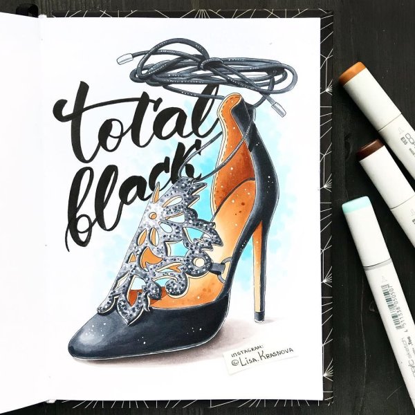 Туфли скетч маркерами