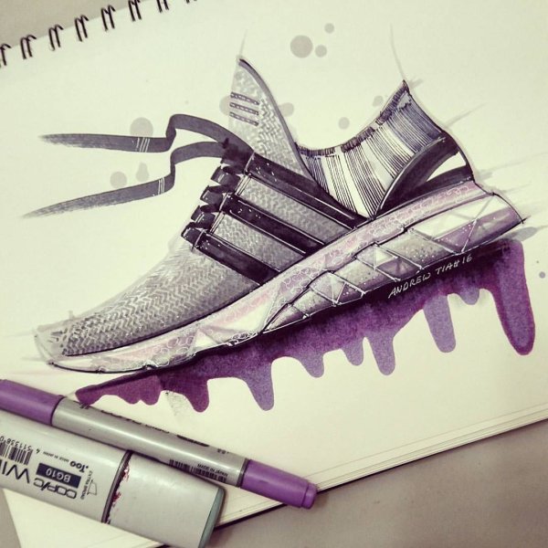 Скетч кеды маркерами