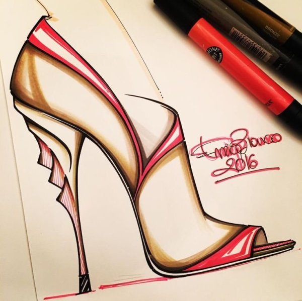 Эскизы обуви дизайнеров