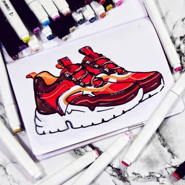 Скетчи модных кроссовок