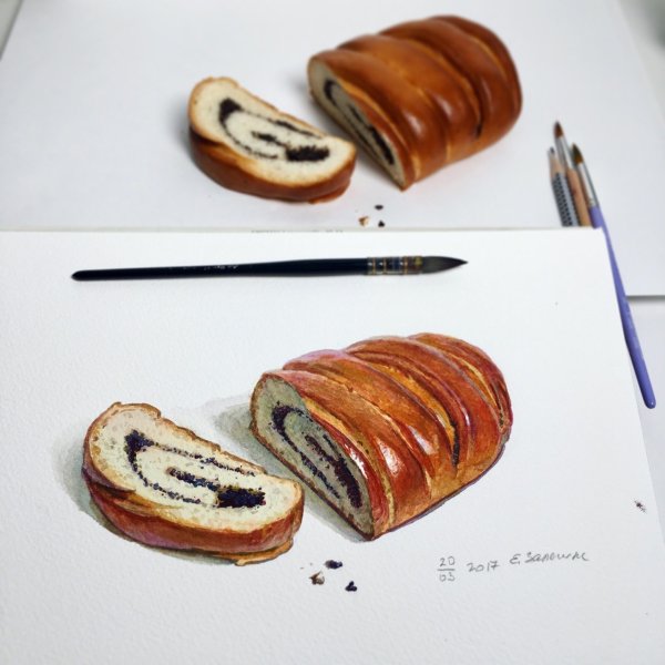 Выпечка акварелью Елизавета Залегина