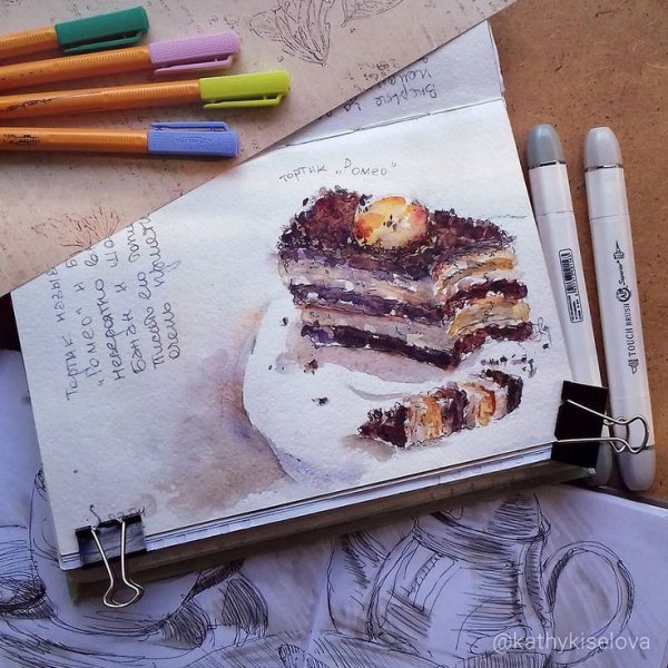 Выпечка скетч маркерами