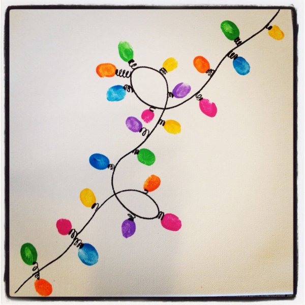 Рисование пальчиком гирлянда