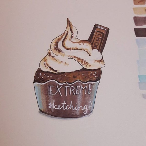 Рисунки фломастерами пироженные