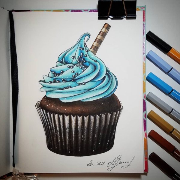 Кекс маркерами