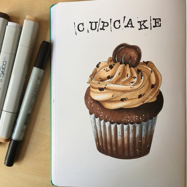 Пирожные скетч маркерами