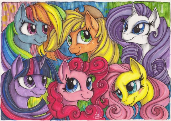 Пони цветные