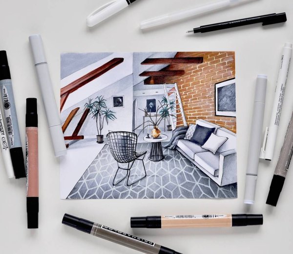 Скетчи маркерами