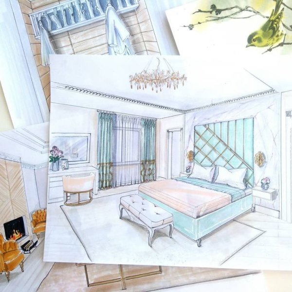 Скетч интерьера для начинающих