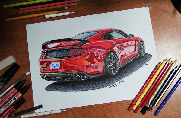 Нарисовать машину фломастерами