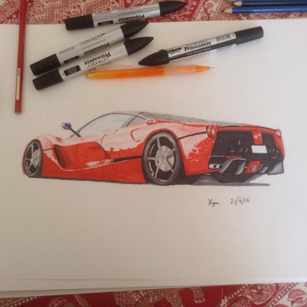 Рисунки маркерами машины