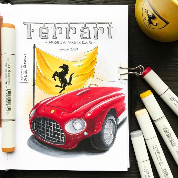 Рисунки маркерами Тачки