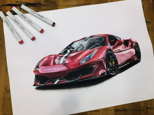 Машина фломастерами Феррари