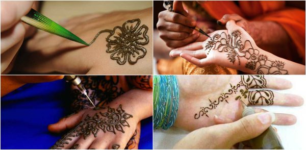 Рисунок хной на теле в домашних условиях