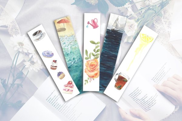 Книжные закладки акварелью