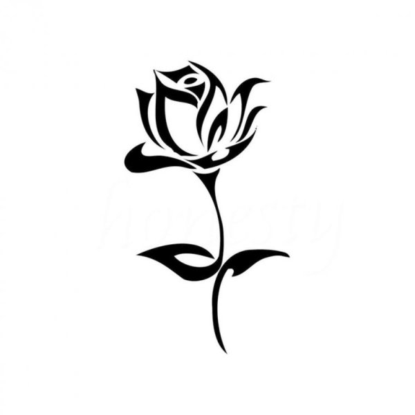 Трафарет розы для тату