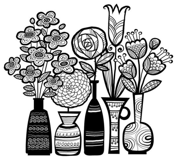 Графическая композиция цветы