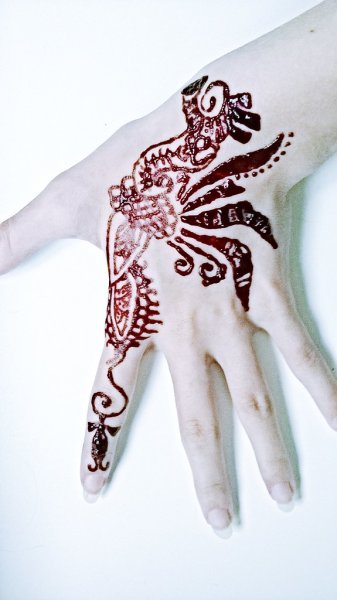 Скелет руки хной
