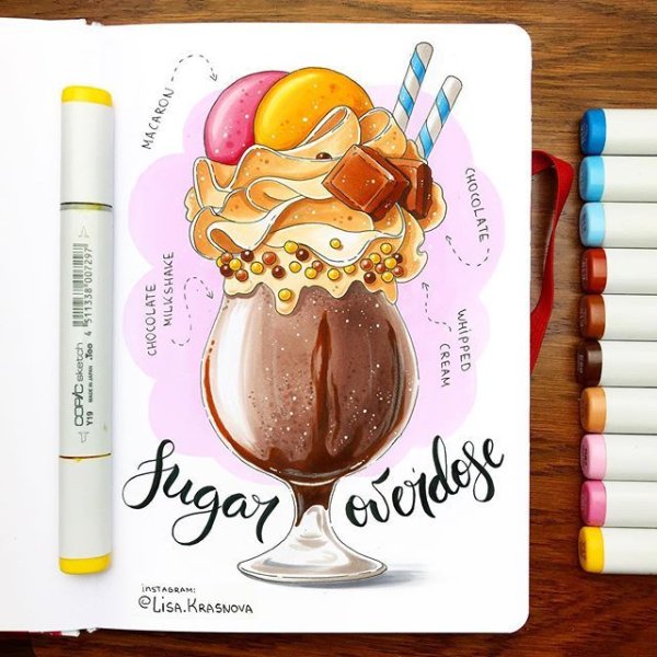 Скетчи маркерами Лиза Краснова