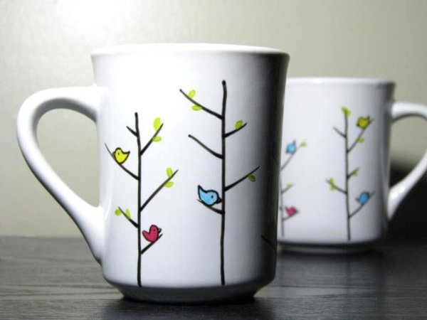 Легкая роспись на кружке