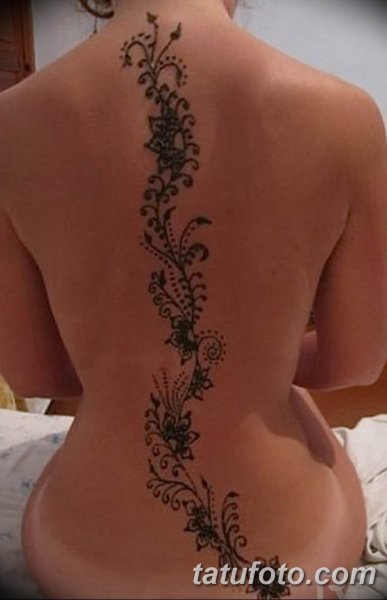 Мехенди на спине женские
