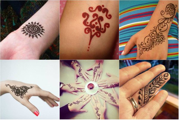 Тату хной на руке простые